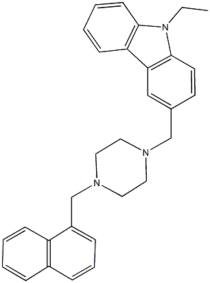 9-ethyl-3-{[4-(1-naphthylmethyl)-1-piperazinyl]methyl}-9H-carbazole Structure