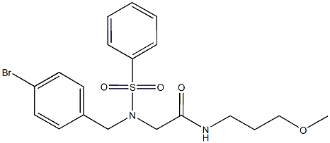 2-[(4-bromobenzyl)(phenylsulfonyl)amino]-N-(3-methoxypropyl)acetamide 구조식 이미지