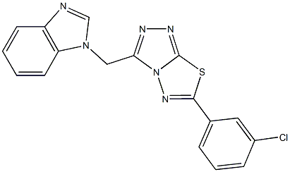 1-{[6-(3-chlorophenyl)[1,2,4]triazolo[3,4-b][1,3,4]thiadiazol-3-yl]methyl}-1H-benzimidazole Structure