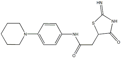 2-(2-imino-4-oxo-1,3-thiazolidin-5-yl)-N-[4-(1-piperidinyl)phenyl]acetamide 구조식 이미지