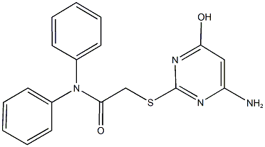 2-[(4-amino-6-hydroxy-2-pyrimidinyl)sulfanyl]-N,N-diphenylacetamide 구조식 이미지