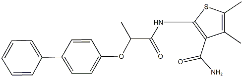 2-{[2-([1,1'-biphenyl]-4-yloxy)propanoyl]amino}-4,5-dimethyl-3-thiophenecarboxamide Structure