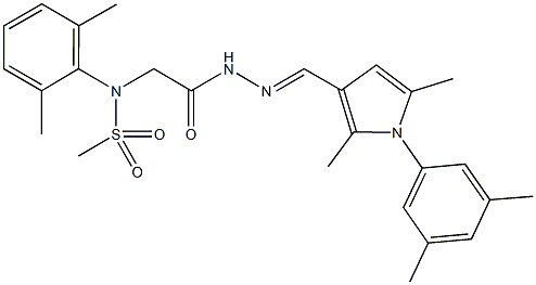 N-(2,6-dimethylphenyl)-N-[2-(2-{[1-(3,5-dimethylphenyl)-2,5-dimethyl-1H-pyrrol-3-yl]methylene}hydrazino)-2-oxoethyl]methanesulfonamide 구조식 이미지