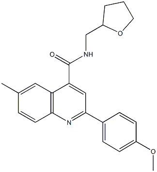 2-(4-methoxyphenyl)-6-methyl-N-(tetrahydro-2-furanylmethyl)-4-quinolinecarboxamide 구조식 이미지