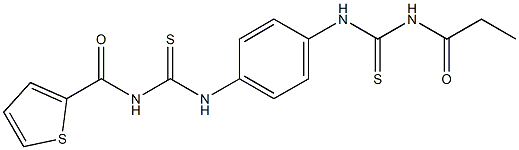 N-propionyl-N'-[4-({[(2-thienylcarbonyl)amino]carbothioyl}amino)phenyl]thiourea 구조식 이미지