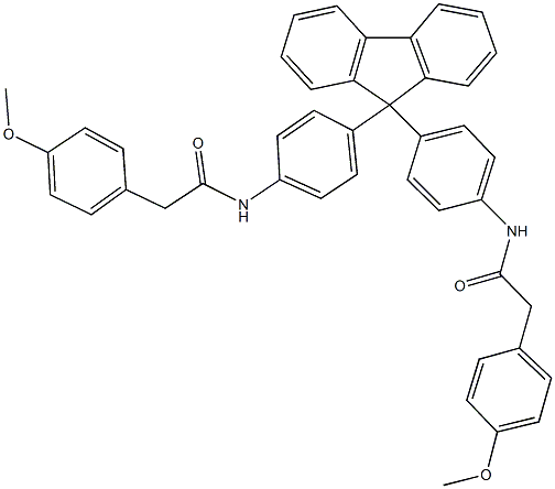 2-(4-methoxyphenyl)-N-{4-[9-(4-{[(4-methoxyphenyl)acetyl]amino}phenyl)-9H-fluoren-9-yl]phenyl}acetamide 구조식 이미지