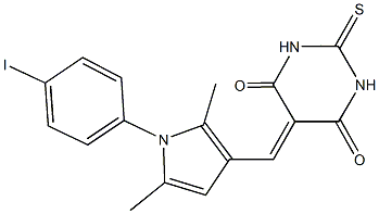 5-{[1-(4-iodophenyl)-2,5-dimethyl-1H-pyrrol-3-yl]methylidene}-2-thioxodihydropyrimidine-4,6(1H,5H)-dione 구조식 이미지
