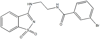 3-bromo-N-{2-[(1,1-dioxido-1,2-benzisothiazol-3-yl)amino]ethyl}benzamide Structure