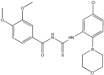 N-[5-chloro-2-(4-morpholinyl)phenyl]-N'-(3,4-dimethoxybenzoyl)thiourea 구조식 이미지