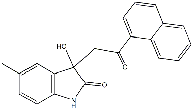3-hydroxy-5-methyl-3-[2-(1-naphthyl)-2-oxoethyl]-1,3-dihydro-2H-indol-2-one Structure