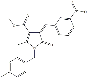 methyl 4-{3-nitrobenzylidene}-2-methyl-1-(4-methylbenzyl)-5-oxo-4,5-dihydro-1H-pyrrole-3-carboxylate 구조식 이미지