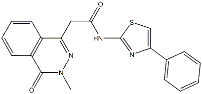2-(3-methyl-4-oxo-3,4-dihydro-1-phthalazinyl)-N-(4-phenyl-1,3-thiazol-2-yl)acetamide 구조식 이미지