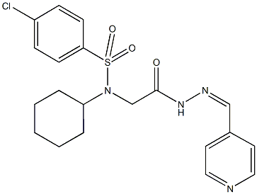 4-chloro-N-cyclohexyl-N-{2-oxo-2-[2-(4-pyridinylmethylene)hydrazino]ethyl}benzenesulfonamide Structure