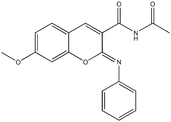 N-acetyl-7-methoxy-2-(phenylimino)-2H-chromene-3-carboxamide Structure