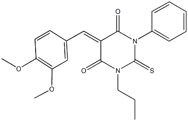 5-(3,4-dimethoxybenzylidene)-1-phenyl-3-propyl-2-thioxodihydro-4,6(1H,5H)-pyrimidinedione 구조식 이미지