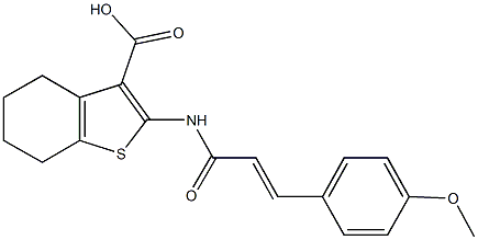 2-{[3-(4-methoxyphenyl)acryloyl]amino}-4,5,6,7-tetrahydro-1-benzothiophene-3-carboxylic acid Structure