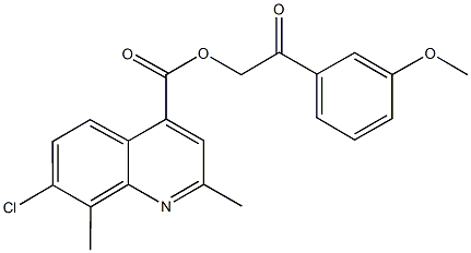 2-(3-methoxyphenyl)-2-oxoethyl 7-chloro-2,8-dimethyl-4-quinolinecarboxylate 구조식 이미지