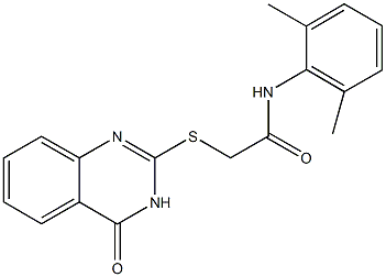 N-(2,6-dimethylphenyl)-2-[(4-oxo-3,4-dihydro-2-quinazolinyl)sulfanyl]acetamide 구조식 이미지