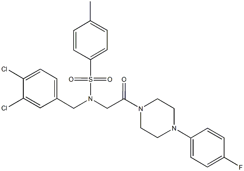 N-(3,4-dichlorobenzyl)-N-{2-[4-(4-fluorophenyl)-1-piperazinyl]-2-oxoethyl}-4-methylbenzenesulfonamide 구조식 이미지