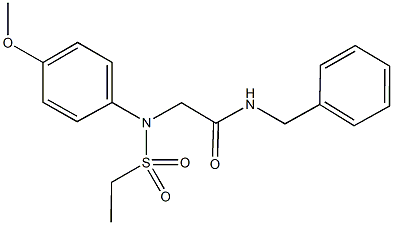 N-benzyl-2-[(ethylsulfonyl)-4-methoxyanilino]acetamide 구조식 이미지