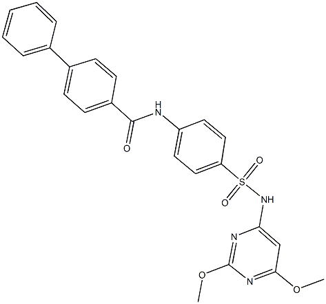 N-(4-{[(2,6-dimethoxy-4-pyrimidinyl)amino]sulfonyl}phenyl)[1,1'-biphenyl]-4-carboxamide Structure