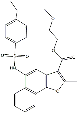 2-methoxyethyl 5-{[(4-ethylphenyl)sulfonyl]amino}-2-methylnaphtho[1,2-b]furan-3-carboxylate 구조식 이미지