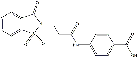 4-{[3-(1,1-dioxido-3-oxo-1,2-benzisothiazol-2(3H)-yl)propanoyl]amino}benzoic acid 구조식 이미지