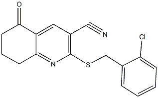 2-[(2-chlorobenzyl)sulfanyl]-5-oxo-5,6,7,8-tetrahydro-3-quinolinecarbonitrile Structure