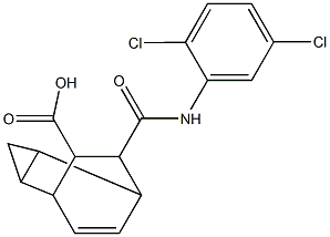 7-[(2,5-dichloroanilino)carbonyl]tricyclo[3.2.2.0~2,4~]non-8-ene-6-carboxylic acid 구조식 이미지