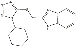 2-{[(1-cyclohexyl-1H-tetraazol-5-yl)sulfanyl]methyl}-1H-benzimidazole Structure