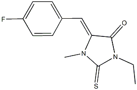 3-ethyl-5-(4-fluorobenzylidene)-1-methyl-2-thioxoimidazolidin-4-one Structure