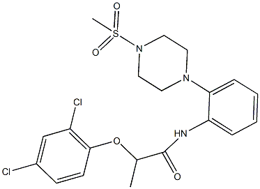 2-(2,4-dichlorophenoxy)-N-{2-[4-(methylsulfonyl)-1-piperazinyl]phenyl}propanamide 구조식 이미지