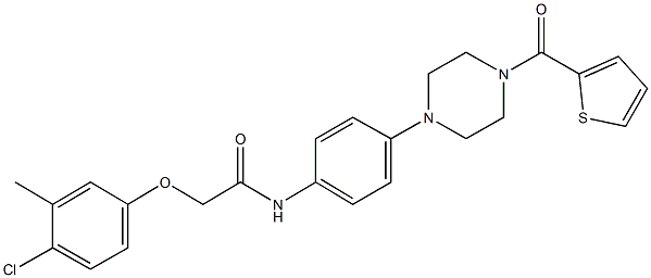 2-(4-chloro-3-methylphenoxy)-N-{4-[4-(2-thienylcarbonyl)-1-piperazinyl]phenyl}acetamide Structure