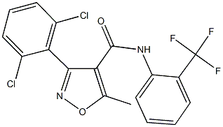 3-(2,6-dichlorophenyl)-5-methyl-N-[2-(trifluoromethyl)phenyl]-4-isoxazolecarboxamide 구조식 이미지