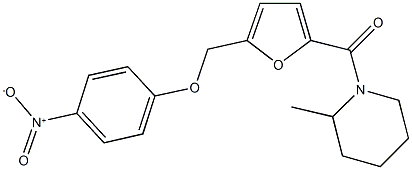 1-[5-({4-nitrophenoxy}methyl)-2-furoyl]-2-methylpiperidine 구조식 이미지