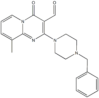 2-(4-benzyl-1-piperazinyl)-9-methyl-4-oxo-4H-pyrido[1,2-a]pyrimidine-3-carbaldehyde 구조식 이미지