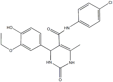 N-(4-chlorophenyl)-4-(3-ethoxy-4-hydroxyphenyl)-6-methyl-2-oxo-1,2,3,4-tetrahydro-5-pyrimidinecarboxamide Structure