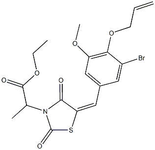 ethyl 2-{5-[4-(allyloxy)-3-bromo-5-methoxybenzylidene]-2,4-dioxo-1,3-thiazolidin-3-yl}propanoate 구조식 이미지