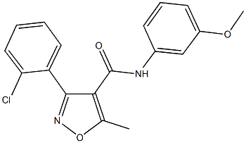 3-(2-chlorophenyl)-N-(3-methoxyphenyl)-5-methyl-4-isoxazolecarboxamide Structure