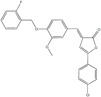 5-(4-chlorophenyl)-3-{4-[(2-fluorobenzyl)oxy]-3-methoxybenzylidene}-2(3H)-furanone Structure