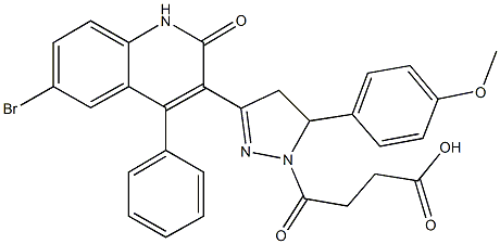 4-[3-(6-bromo-2-oxo-4-phenyl-1,2-dihydro-3-quinolinyl)-5-(4-methoxyphenyl)-4,5-dihydro-1H-pyrazol-1-yl]-4-oxobutanoic acid Structure
