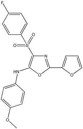 4-[(4-fluorophenyl)sulfonyl]-2-(2-furyl)-N-(4-methoxyphenyl)-1,3-oxazol-5-amine 구조식 이미지