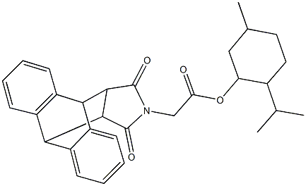 2-isopropyl-5-methylcyclohexyl (16,18-dioxo-17-azapentacyclo[6.6.5.0~2,7~.0~9,14~.0~15,19~]nonadeca-2,4,6,9,11,13-hexaen-17-yl)acetate 구조식 이미지