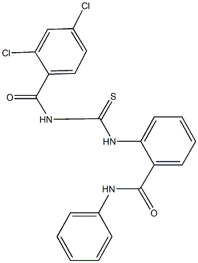 2-({[(2,4-dichlorobenzoyl)amino]carbothioyl}amino)-N-phenylbenzamide 구조식 이미지