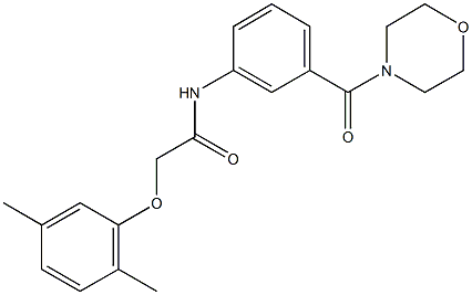 2-(2,5-dimethylphenoxy)-N-[3-(4-morpholinylcarbonyl)phenyl]acetamide 구조식 이미지