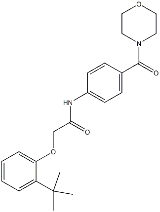 2-[2-(tert-butyl)phenoxy]-N-[4-(4-morpholinylcarbonyl)phenyl]acetamide 구조식 이미지