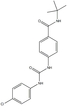 N-(tert-butyl)-4-{[(4-chloroanilino)carbonyl]amino}benzamide 구조식 이미지