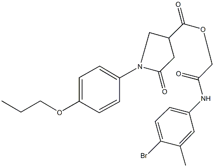 2-(4-bromo-3-methylanilino)-2-oxoethyl 5-oxo-1-(4-propoxyphenyl)-3-pyrrolidinecarboxylate 구조식 이미지