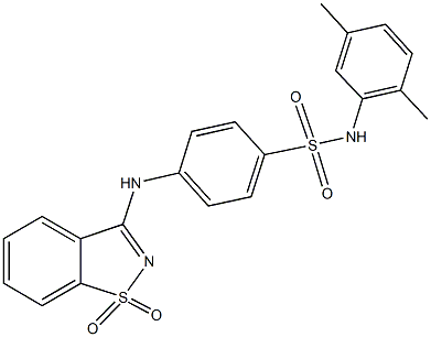 N-(2,5-dimethylphenyl)-4-[(1,1-dioxido-1,2-benzisothiazol-3-yl)amino]benzenesulfonamide 구조식 이미지