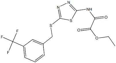 ethyl oxo[(5-{[3-(trifluoromethyl)benzyl]sulfanyl}-1,3,4-thiadiazol-2-yl)amino]acetate 구조식 이미지